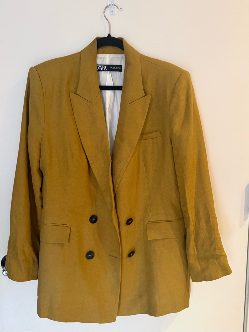 ZARA Mustard Blazer Jacket in Golden Yellow